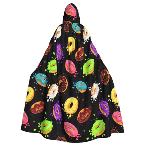 AYYQWE Halloween-Umhang mit Kapuze und Donut-Druck, Unisex, für Erwachsene, für Karneval, Cosplay, Festivals, Partys AYYQWE Halloween-Umhang mit Kapuze und Donut-Druck, Unisex, für Erwachsene, für Karneval, Cosplay, Festivals, Partys von AYYQWE