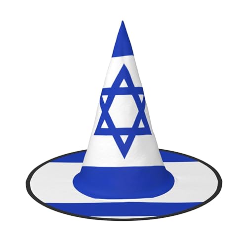 AYYQWE Israelischer Flaggen-Druck, bequemer Halloween-Hexenhut, Unisex, für Partys, Karneval, Weihnachten und Cosplay von AYYQWE