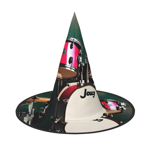 AYYQWE Jazz Drum Print Bequemer Halloween Hexenhut Unisex für Partys Karneval Weihnachten und Cosplay von AYYQWE