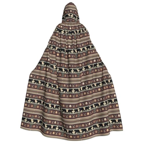 AYYQWE Kapuzenumhang mit Bären-Aufdruck, Unisex, für Erwachsene, warmer Umhang, Halloween-Kostüm, Cosplay, Karneval, Thema von AYYQWE