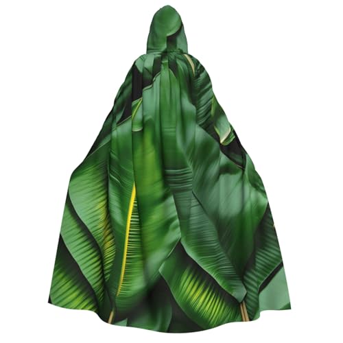 AYYQWE Kapuzenumhang mit Bananenblättern, Unisex, für Erwachsene, warmer Umhang, Halloween-Kostüm, Cosplay, Karnevalsthema von AYYQWE