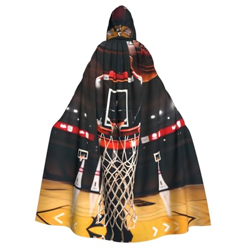 AYYQWE Kapuzenumhang mit Basketball-Druck, Unisex, für Erwachsene, für Karneval, Cosplay, Festivals, Partys von AYYQWE