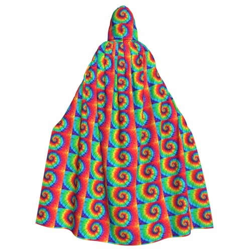 AYYQWE Kapuzenumhang mit Batikfärbung, Hippie-Druck, Unisex, Erwachsene, für Karneval, Cosplay, Festivals, Partys von AYYQWE