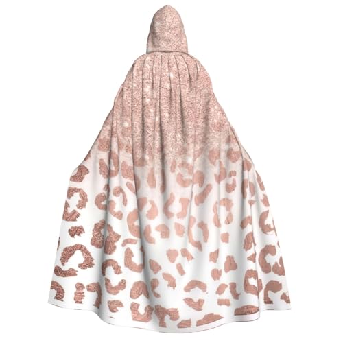 AYYQWE Kapuzenumhang mit Kapuze, Unisex, für Erwachsene, Rotgold, glitzernd, warm, Halloween-Kostüm, Cosplay, Karneval-Thema von AYYQWE