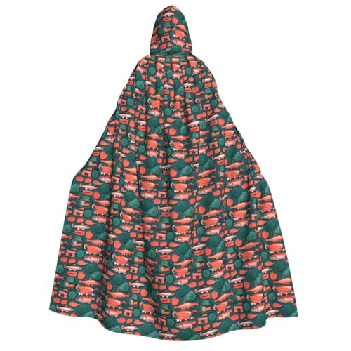 AYYQWE Kapuzenumhang mit Lachsmuster, Unisex, für Erwachsene, warmer Umhang, Halloween-Kostüm, Cosplay, Karneval, Thema von AYYQWE