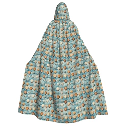 AYYQWE Kapuzenumhang mit Muschelmotiv, Unisex, für Erwachsene, warm, Halloween-Kostüm, Cosplay, Karneval-Thema von AYYQWE