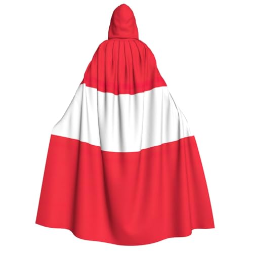 AYYQWE Kapuzenumhang mit Österreichischer Flagge, Unisex, für Erwachsene, warm, für Halloween, Cosplay, Karneval von AYYQWE