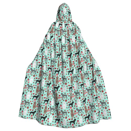 AYYQWE Kapuzenumhang mit Pudel-Motiv, Unisex, für Erwachsene, für Karneval, Cosplay, Festivals, Partys von AYYQWE