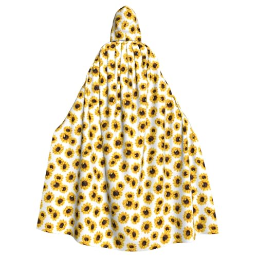 AYYQWE Kapuzenumhang mit Sonnenblumen-Druck, Unisex, für Erwachsene, für Karneval, Cosplay, Festivals, Partys von AYYQWE