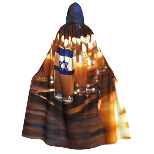 AYYQWE Kapuzenumhang mit israelischer Flagge, Unisex, Erwachsene, warmer Umhang, Halloween-Kostüm, Cosplay, Karneval, Thema von AYYQWE