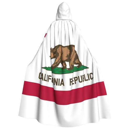 AYYQWE Kapuzenumhang mit kalifornischer Staatsflagge, Unisex, für Erwachsene, warmer Umhang, Halloween-Kostüm, Cosplay, Karneval, Thema AYYQWE Kapuzenumhang mit kalifornischer Staatsflagge, Unisex, für Erwachsene, warmer Umhang, Halloween-Kostüm, Cosplay, Karneval, Thema von AYYQWE