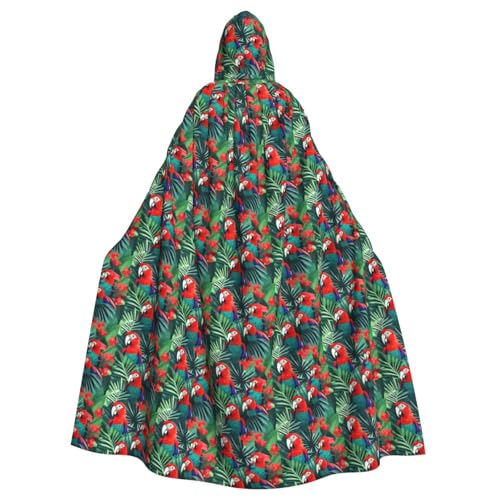 AYYQWE Kapuzenumhang mit tropischer Blume, Papageien-Druck, Unisex, Erwachsene, für Karneval, Cosplay, Festivals, Partys von AYYQWE