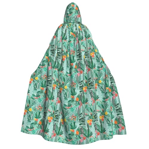AYYQWE Kapuzenumhang mit tropischer Flora, Unisex, Erwachsene, warmer Umhang, Halloween-Kostüm, Cosplay, Karneval, Thema von AYYQWE