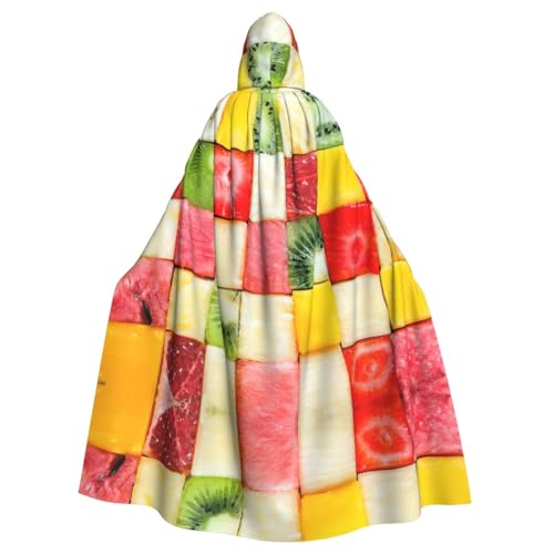 AYYQWE Kiwi Wassermelonen-Druck, Halloween-Kapuzenumhang, Unisex, Erwachsene, Umhang für Karneval, Cosplay, Festivals, Partys von AYYQWE