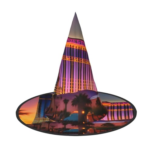 AYYQWE Las Vegas Sonnenuntergang 1 Druck Bequemer Halloween Hexenhut Unisex für Partys Karneval Weihnachten und Cosplay von AYYQWE