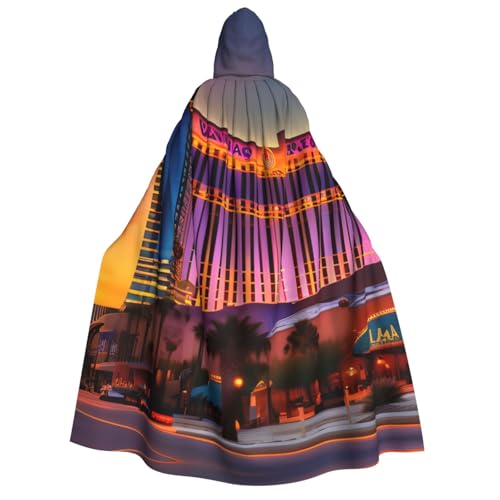 AYYQWE Las Vegas Sonnenuntergang 1 Druck Unisex Erwachsene Kapuzenumhang Warm Umhang Halloween Kostüm Cosplay Karneval Thema von AYYQWE