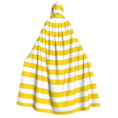 AYYQWE Lemon Zest Gelbe Streifen Muster Druck Unisex Erwachsene Kapuzenumhang Warm Umhang Halloween Kostüm Cosplay Karneval Thema von AYYQWE