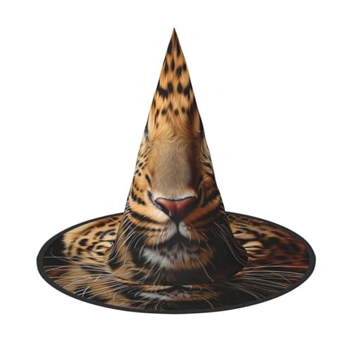 AYYQWE Leopardenmuster, bequemer Halloween-Hexenhut, Unisex, für Partys, Karneval, Weihnachten und Cosplay AYYQWE Leopardenmuster, bequemer Halloween-Hexenhut, Unisex, für Partys, Karneval, Weihnachten und Cosplay von AYYQWE