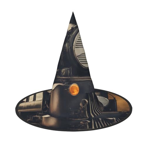 AYYQWE Lokomotiven-Druck, bequemer Halloween-Hexenhut, Unisex, für Partys, Karneval, Weihnachten und Cosplay AYYQWE Lokomotiven-Druck, bequemer Halloween-Hexenhut, Unisex, für Partys, Karneval, Weihnachten und Cosplay von AYYQWE