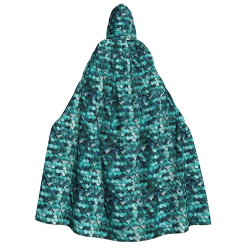 AYYQWE Meerjungfrauen-Fischschuppen-Druck, Unisex, Erwachsene, Kapuzenumhang, warmer Umhang, Halloween-Kostüm, Cosplay, Karneval, Thema von AYYQWE