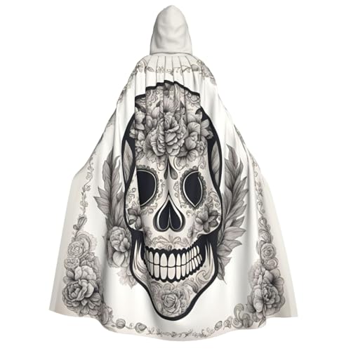 AYYQWE Mexikanischer Totenkopf-Aufdruck, Unisex, Erwachsene, Kapuzenumhang, warmer Umhang, Halloween-Kostüm, Cosplay, Karneval, Thema AYYQWE Mexikanischer Totenkopf-Aufdruck, Unisex, Erwachsene, Kapuzenumhang, warmer Umhang, Halloween-Kostüm, Cosplay, Karneval, Thema von AYYQWE