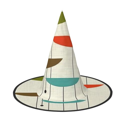 AYYQWE Mid Century Modern Prints Print Bequemer Halloween-Hexenhut Unisex für Partys, Karneval, Weihnachten und Cosplay von AYYQWE