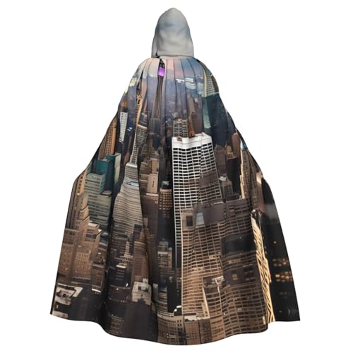 AYYQWE New York Fashion City Print Halloween Kapuzenumhang Unisex Erwachsene Umhang für Karneval Cosplay Festivals Partys von AYYQWE
