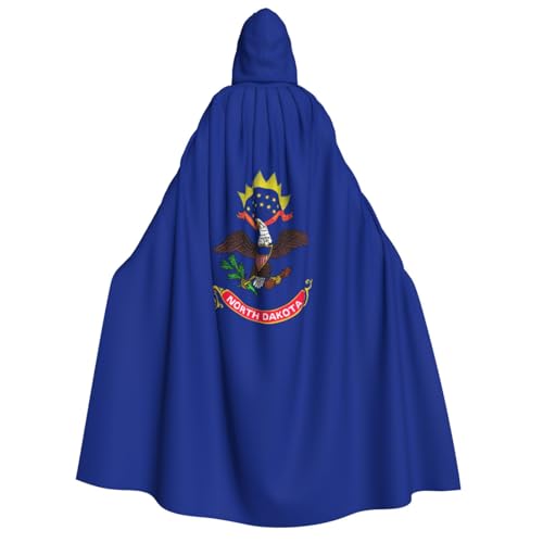 AYYQWE North Dakota State Flag Print Unisex Erwachsene Kapuzenumhang Warm Umhang Halloween Kostüm Cosplay Karneval Thema von AYYQWE