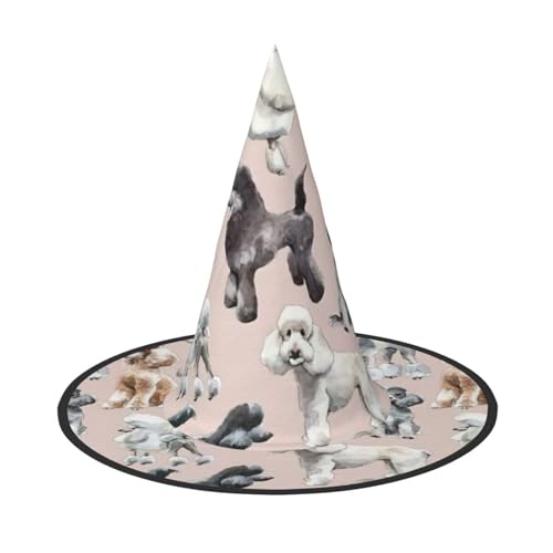 AYYQWE Oodles Of Poodles Print Bequemer Halloween-Hexenhut Unisex für Partys, Karneval, Weihnachten und Cosplay von AYYQWE