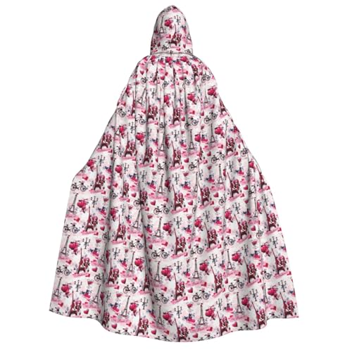 AYYQWE Paris Eiffelturm Frankreich Druck Unisex Erwachsene Kapuzenumhang Warm Umhang Halloween Kostüm Cosplay Karneval Thema von AYYQWE