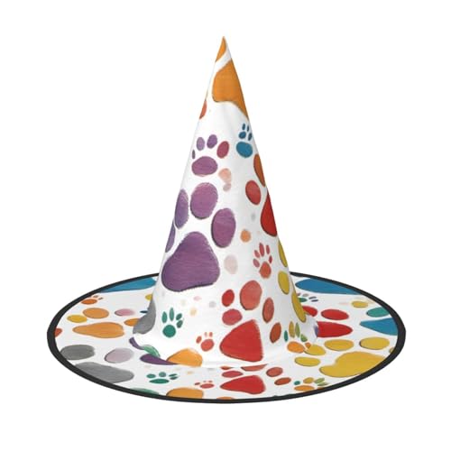 AYYQWE Paw Prints Art 1 Druck Bequemer Halloween Hexenhut Unisex für Partys Karneval Weihnachten und Cosplay von AYYQWE