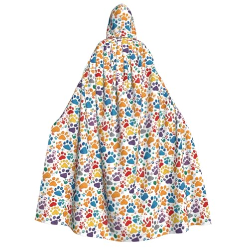 AYYQWE Paw Prints Art 1 Print Unisex Erwachsene Kapuzenumhang Warm Umhang Halloween Kostüm Cosplay Karneval Thema von AYYQWE