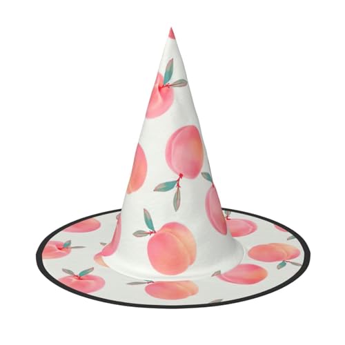 AYYQWE Pinker Pfirsichdruck, bequemer Halloween-Hexenhut, Unisex, für Partys, Karneval, Weihnachten und Cosplay von AYYQWE