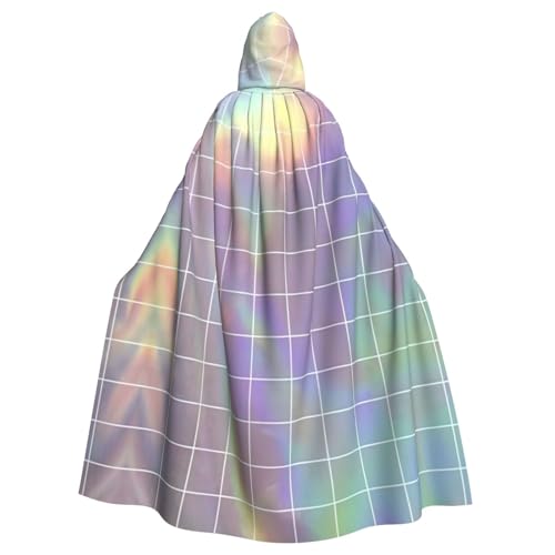 AYYQWE Reflektierender quadratischer Halloween-Umhang mit Kapuze, Unisex, für Erwachsene, für Karneval, Cosplay, Festivals, Partys von AYYQWE