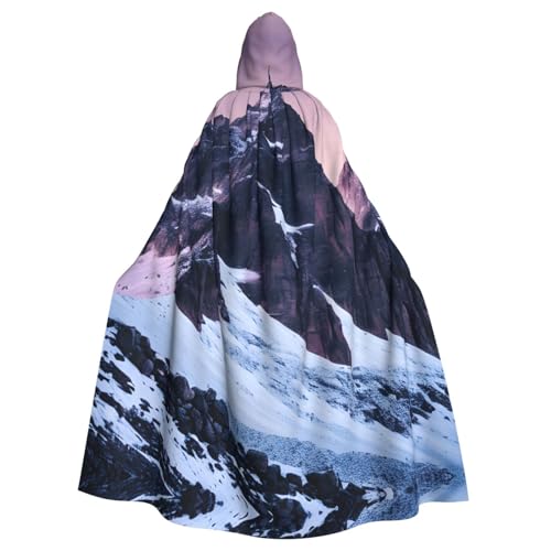 AYYQWE Reise-Umhang mit Kapuze, Bergdruck, Unisex, Erwachsene, für Karneval, Cosplay, Festivals, Partys von AYYQWE
