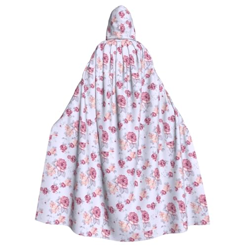 AYYQWE Rote Rosen Blumendruck Halloween Kapuzenumhang Unisex Erwachsene Umhang für Karneval Cosplay Festivals Partys AYYQWE Rote Rosen Blumendruck Halloween Kapuzenumhang Unisex Erwachsene Umhang für Karneval Cosplay Festivals Partys von AYYQWE