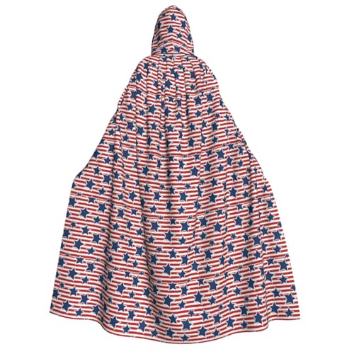 AYYQWE Roter weißer Sternstreifen-Flaggen-Druck, Unisex, Erwachsene, Kapuzenumhang, warmer Umhang, Halloween-Kostüm, Cosplay, Karneval, Thema AYYQWE Roter weißer Sternstreifen-Flaggen-Druck, Unisex, Erwachsene, Kapuzenumhang, warmer Umhang, Halloween-Kostüm, Cosplay, Karneval, Thema von AYYQWE