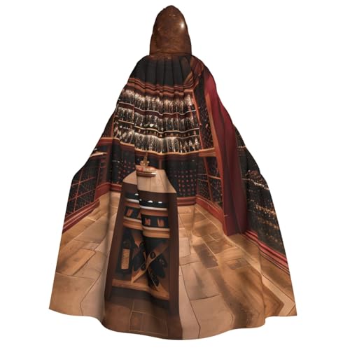 AYYQWE Rotweinkeller-Druck, Unisex, Erwachsene, Kapuzenumhang, warmer Umhang, Halloween-Kostüm, Cosplay, Karnevalsmotiv AYYQWE Rotweinkeller-Druck, Unisex, Erwachsene, Kapuzenumhang, warmer Umhang, Halloween-Kostüm, Cosplay, Karnevalsmotiv von AYYQWE