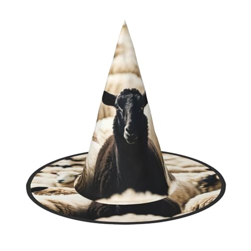 AYYQWE Schafe und Lämmer Druck bequemer Halloween Hexenhut Unisex für Partys Karneval Weihnachten und Cosplay von AYYQWE