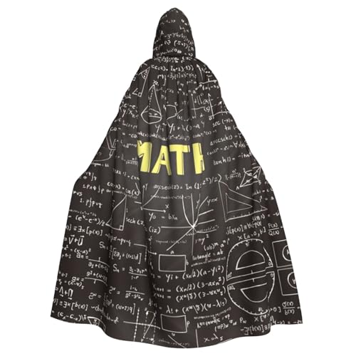 AYYQWE Schulumhang mit Kapuze, Mathematik-Druck, Unisex, Erwachsene, für Karneval, Cosplay, Festivals, Partys von AYYQWE