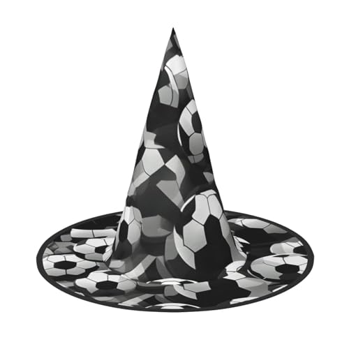 AYYQWE Schwarzer und weißer Fußball-Muster, bequemer Halloween-Hexenhut, Unisex, für Partys, Karneval, Weihnachten und Cosplay AYYQWE Schwarzer und weißer Fußball-Muster, bequemer Halloween-Hexenhut, Unisex, für Partys, Karneval, Weihnachten und Cosplay von AYYQWE