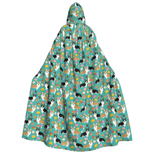 AYYQWE Süßer Corgi-Druck, Unisex, Erwachsene, Kapuzenumhang, warmer Umhang, Halloween-Kostüm, Cosplay, Karneval-Thema AYYQWE Süßer Corgi-Druck, Unisex, Erwachsene, Kapuzenumhang, warmer Umhang, Halloween-Kostüm, Cosplay, Karneval-Thema von AYYQWE