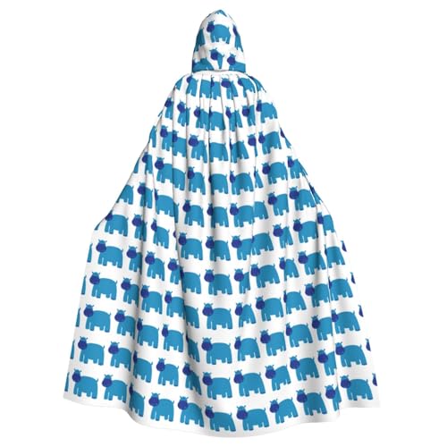 AYYQWE Süßer Hippo-Druck, Halloween-Kapuzenumhang, Unisex, für Erwachsene, für Karneval, Cosplay, Festivals, Partys AYYQWE Süßer Hippo-Druck, Halloween-Kapuzenumhang, Unisex, für Erwachsene, für Karneval, Cosplay, Festivals, Partys von AYYQWE