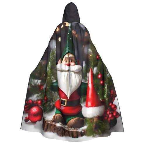 AYYQWE Traditioneller Weihnachtswichtel-Druck, Unisex, Erwachsene, Kapuzenumhang, warmer Umhang, Halloween-Kostüm, Cosplay, Karneval-Thema von AYYQWE