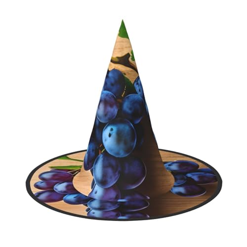 AYYQWE Traubenmuster-Druck, bequemer Halloween-Hexenhut, Unisex, für Partys, Karneval, Weihnachten und Cosplay AYYQWE Traubenmuster-Druck, bequemer Halloween-Hexenhut, Unisex, für Partys, Karneval, Weihnachten und Cosplay von AYYQWE