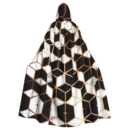 AYYQWE Umhang mit 3D-Marmor-Muster, Halloween, Kapuzenumhang, Unisex, für Erwachsene, für Karneval, Cosplay, Festivals, Partys von AYYQWE