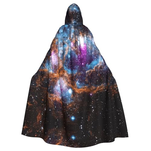 AYYQWE Umhang mit Kapuze, Universum, Galaxie, Weltraumdruck, Halloween, Unisex, Erwachsene, für Karneval, Cosplay, Festivals, Partys von AYYQWE