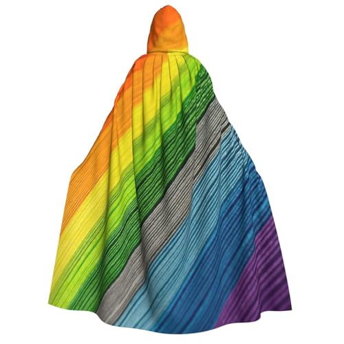 AYYQWE Umhang mit Kapuze in Regenbogenfarben, Unisex, für Erwachsene, warm, Halloween-Kostüm, Cosplay, Karneval von AYYQWE