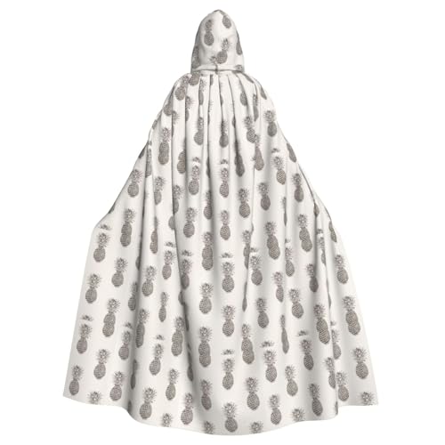 AYYQWE Umhang mit Kapuze und Ananas-Druck, Unisex, für Erwachsene, Karneval, Cosplay, Festivals, Partys von AYYQWE