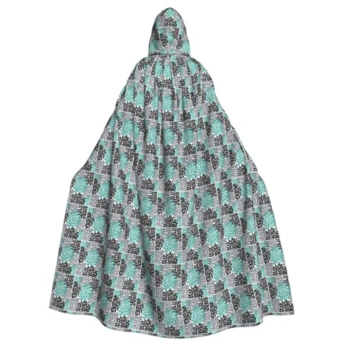 AYYQWE Umhang mit Kapuze und Dahlien-Blumendruck, Unisex, für Erwachsene, für Karneval, Cosplay, Festivals, Partys von AYYQWE